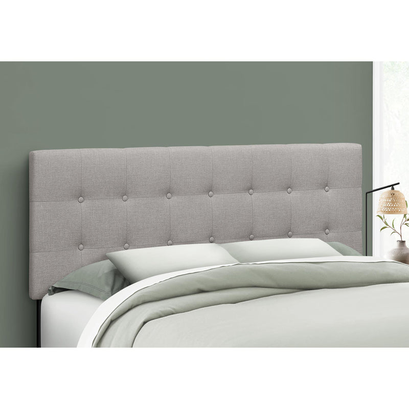 Monarch I 6003Q Queen Headboard - Grey Linen IMAGE 2