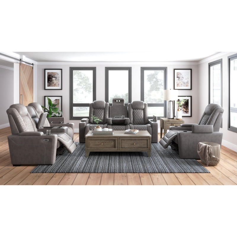 Signature Design by Ashley HyllMont Power Reclining Leather Look Loveseat with Console 175721 IMAGE 13