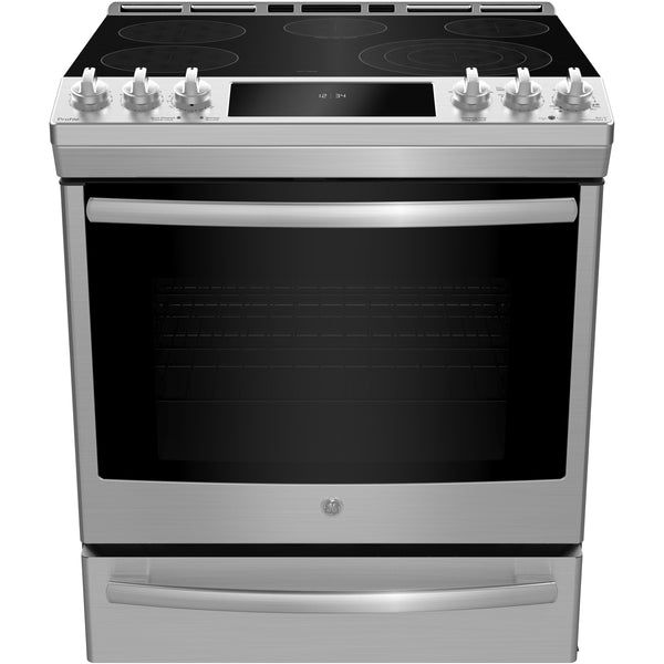 GE Profile 30-inch Slide-in Electric Range with True European Convection Technology PCS940YMFS - 176520 IMAGE 1