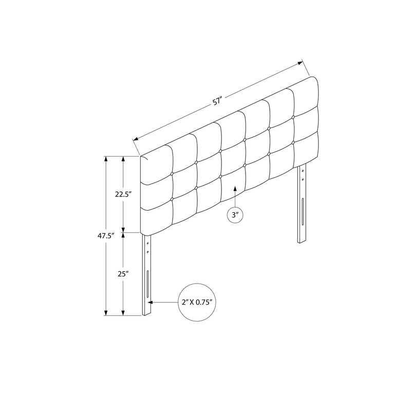 Monarch I 6002F Full Headboard - White Leather-Look IMAGE 5