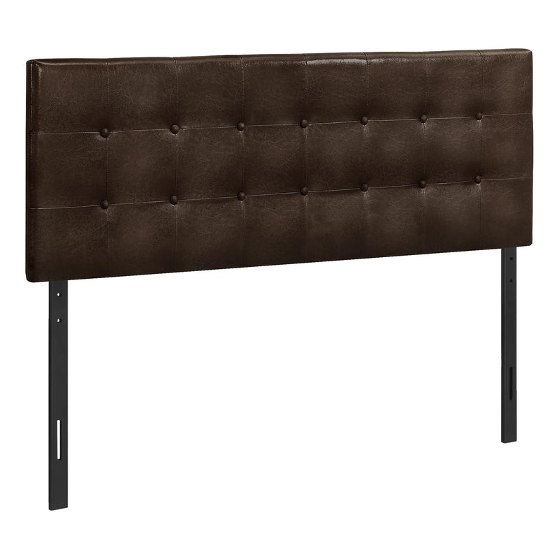 Monarch I 6000Q Queen Headboard - Brown Leather-Look IMAGE 1