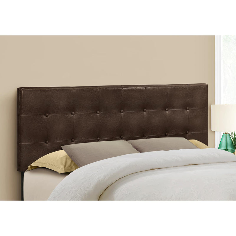 Monarch I 6000Q Queen Headboard - Brown Leather-Look IMAGE 2