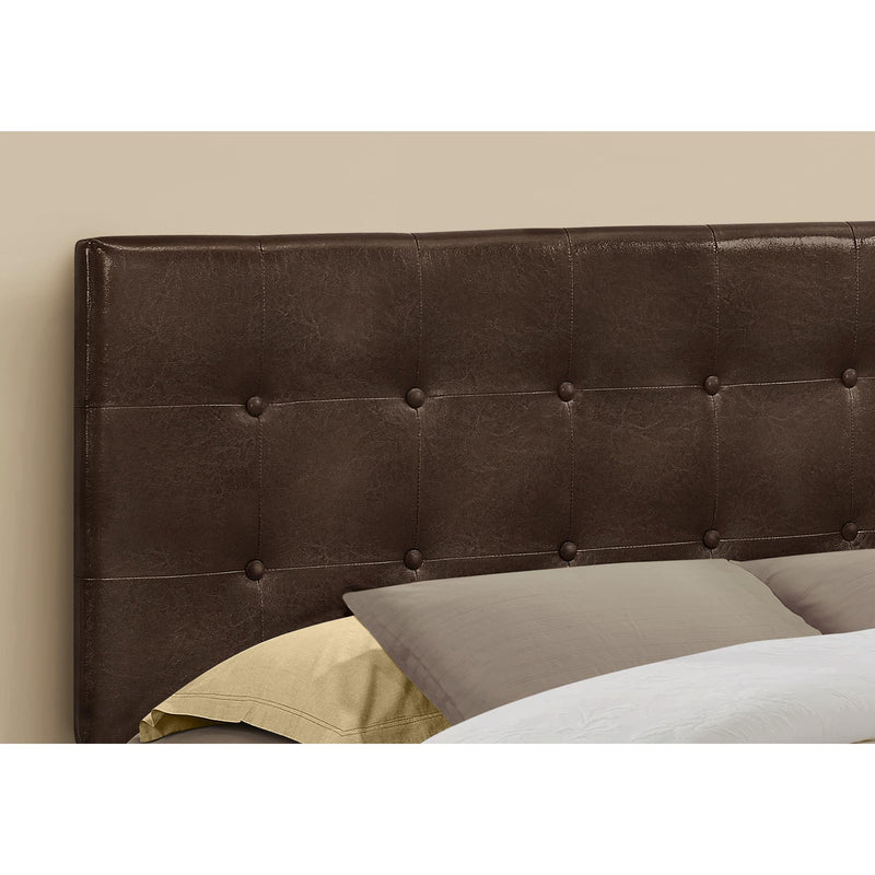 Monarch I 6000Q Queen Headboard - Brown Leather-Look IMAGE 3