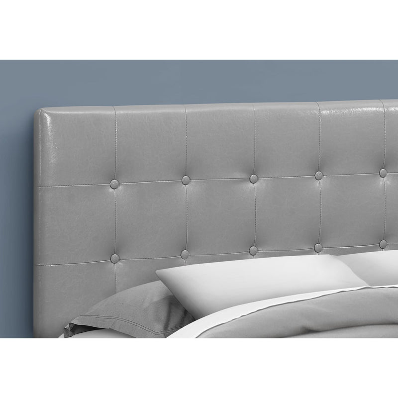 Monarch I 6001Q Queen Headboard - Grey Leather-Look IMAGE 3