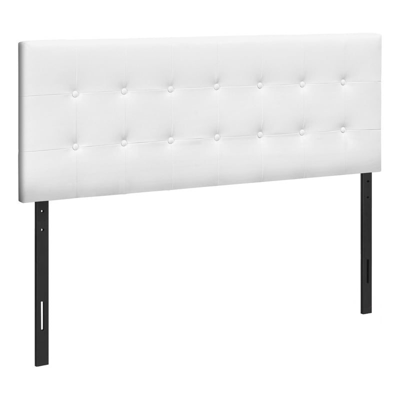 Monarch I 6002Q Queen Headboard - White Leather-Look IMAGE 1