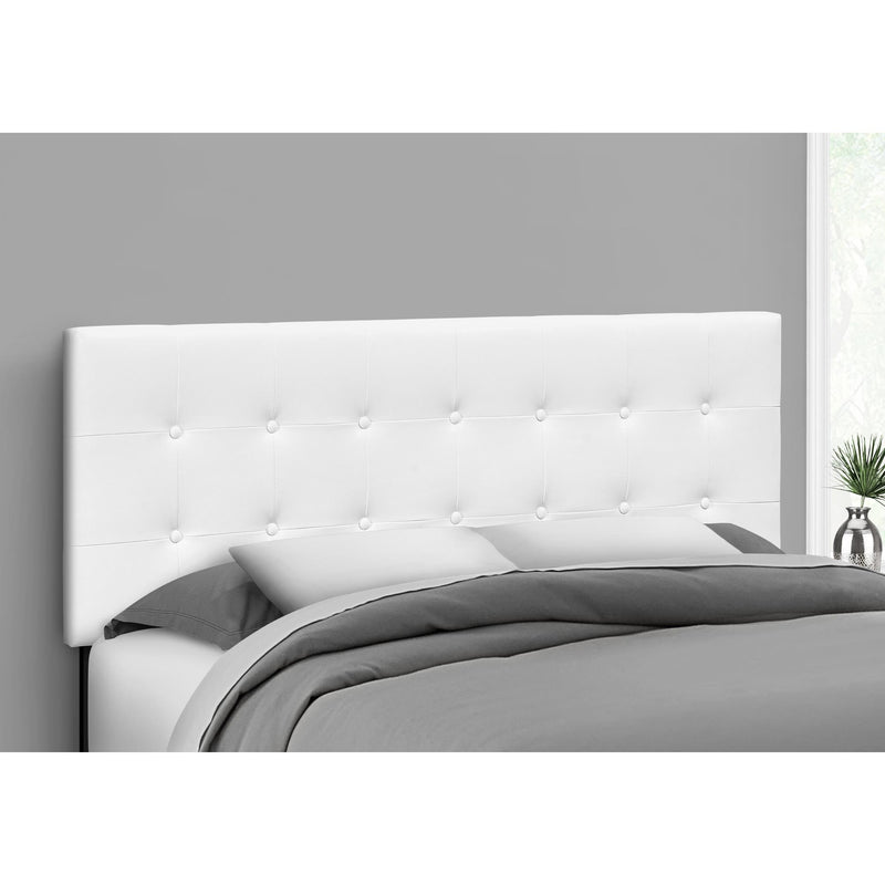 Monarch I 6002Q Queen Headboard - White Leather-Look IMAGE 2