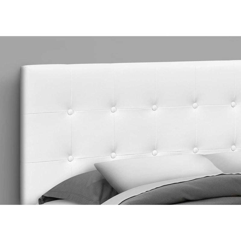 Monarch I 6002Q Queen Headboard - White Leather-Look IMAGE 3