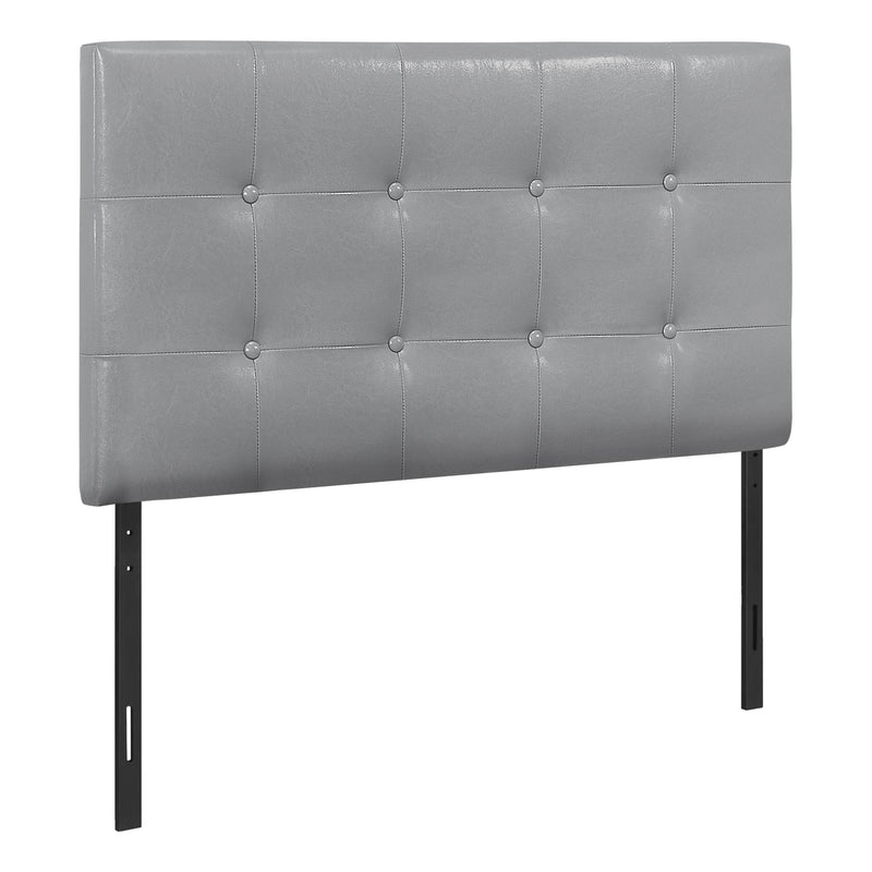 Monarch I 6001T Twin Headboard - Grey Leather-Look IMAGE 1