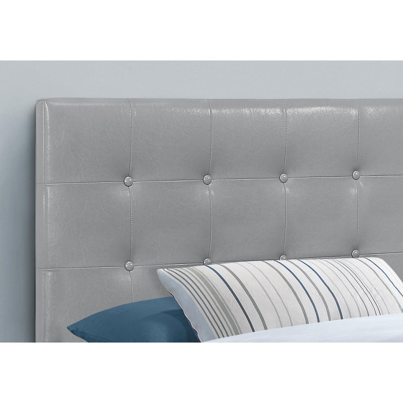 Monarch I 6001T Twin Headboard - Grey Leather-Look IMAGE 3