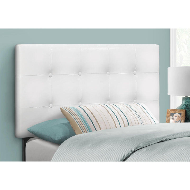 Monarch I 6002T Twin Headboard - White Leather-Look IMAGE 2