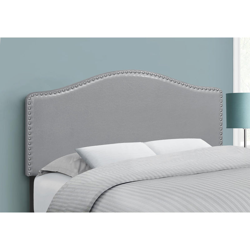 Monarch I 6011F Full Headboard - Grey Leather-Look IMAGE 2