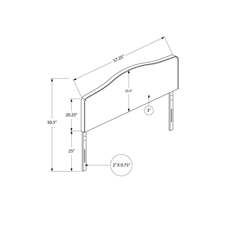 Monarch I 6011F Full Headboard - Grey Leather-Look IMAGE 5