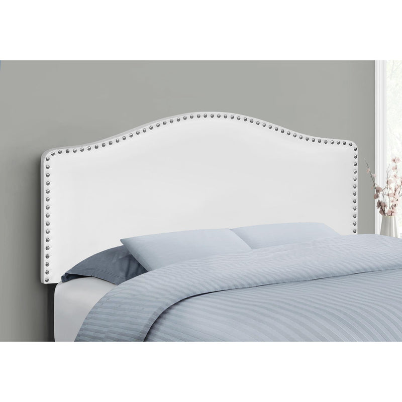 Monarch I 6012F Full Headboard - White Leather-Look IMAGE 2