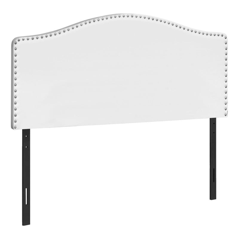 Monarch I 6012Q Queen Headboard - White Leather-Look IMAGE 1