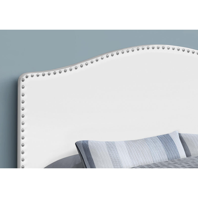 Monarch I 6012Q Queen Headboard - White Leather-Look IMAGE 3