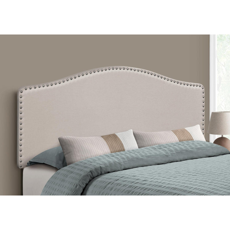 Monarch I 6014Q Queen Headboard - Beige Linen IMAGE 2