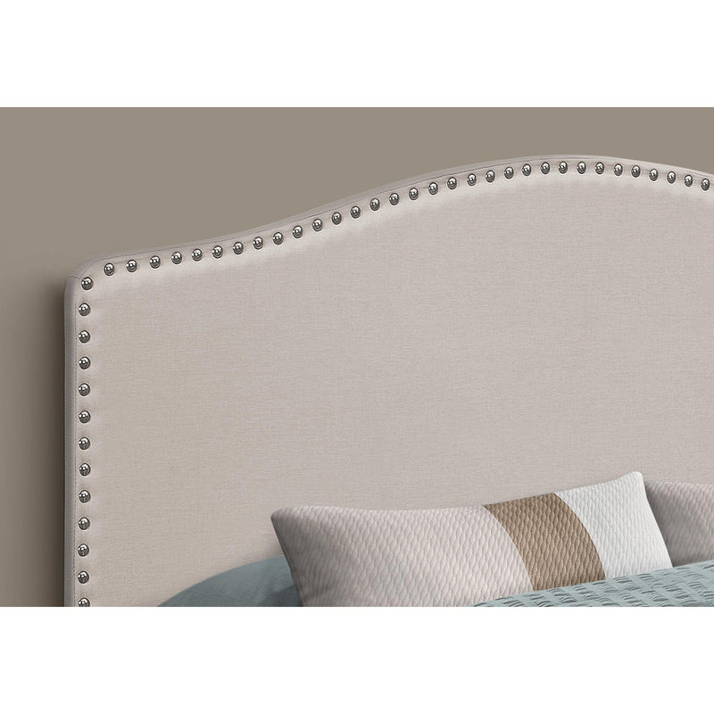 Monarch I 6014Q Queen Headboard - Beige Linen IMAGE 3