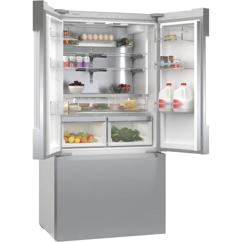 Bosch 36-inch, 20.8 cu.ft. Counter-Depth French 3-Door Refrigerator with FarmFresh System™ B36CT81ENS - 178803 IMAGE 4