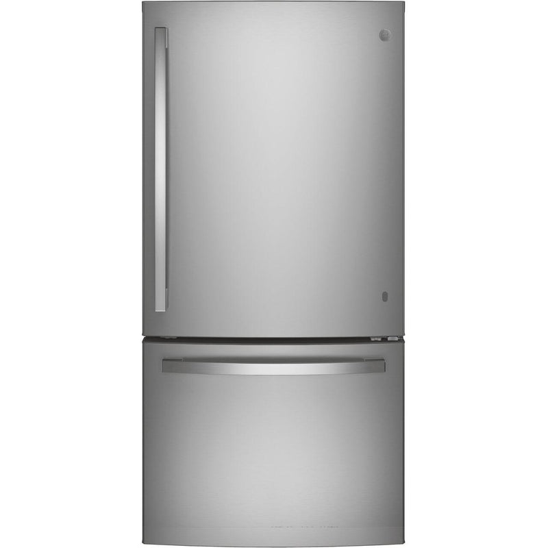 GE 33-inch, 24.8 cu.ft. Freestanding Bottom Freezer Refrigerator with Interior Ice Maker GDE25EYKFS - 178992 IMAGE 1