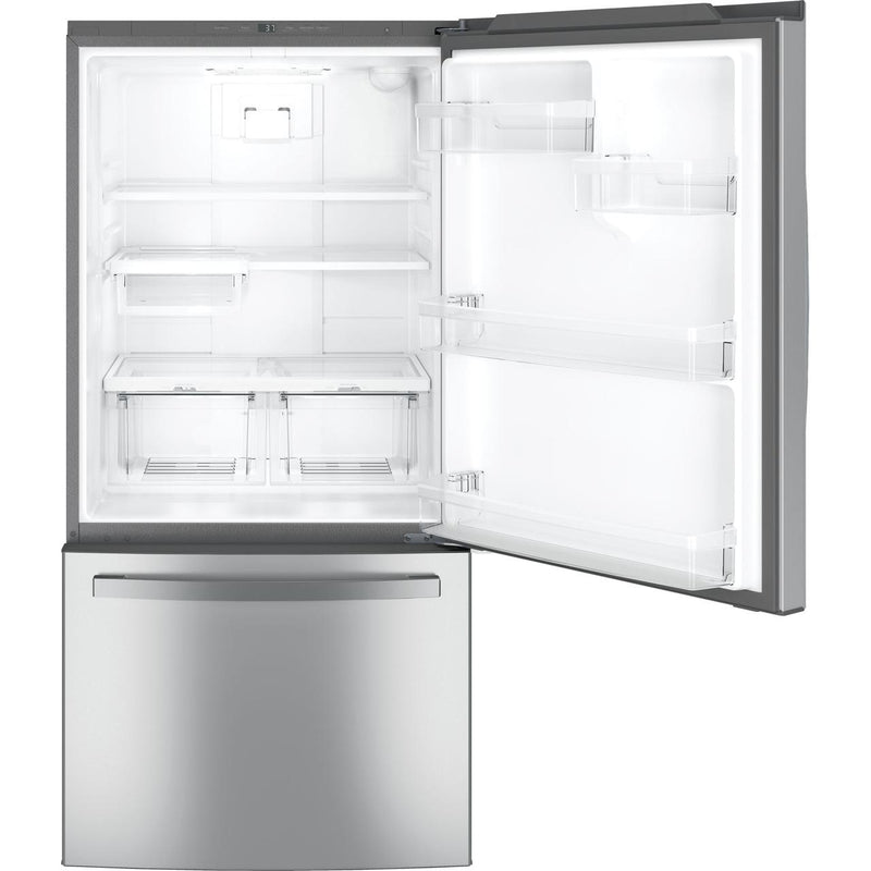 GE 33-inch, 24.8 cu.ft. Freestanding Bottom Freezer Refrigerator with Interior Ice Maker GDE25EYKFS - 178992 IMAGE 3