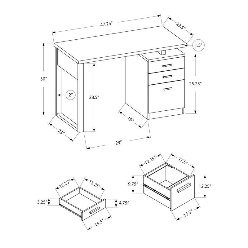 Monarch I 7690 Left/Right Computer Desk - White IMAGE 11