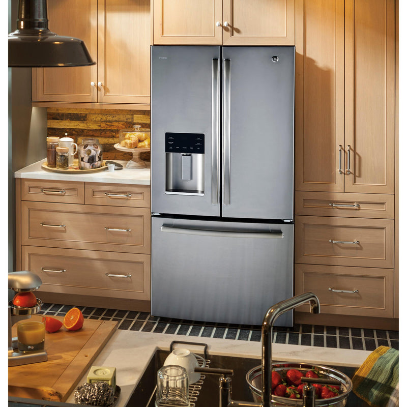 GE Profile 33-inch, 17.5 cu. ft. French 3-Door Refrigerator with Water and Ice Dispenser PYE18HYRKFS IMAGE 11