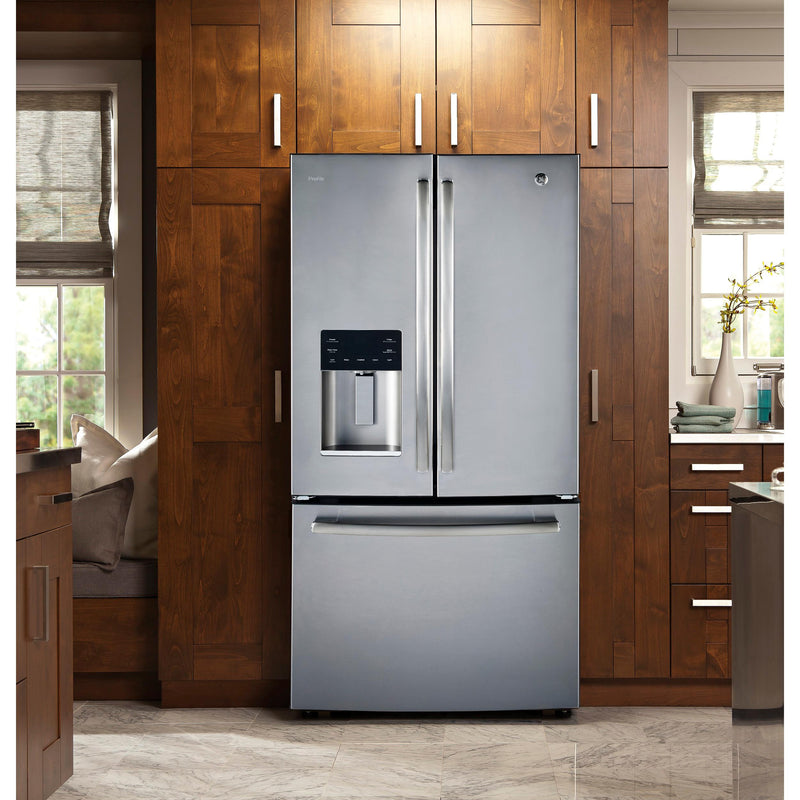 GE Profile 33-inch, 17.5 cu. ft. French 3-Door Refrigerator with Water and Ice Dispenser PYE18HYRKFS IMAGE 12