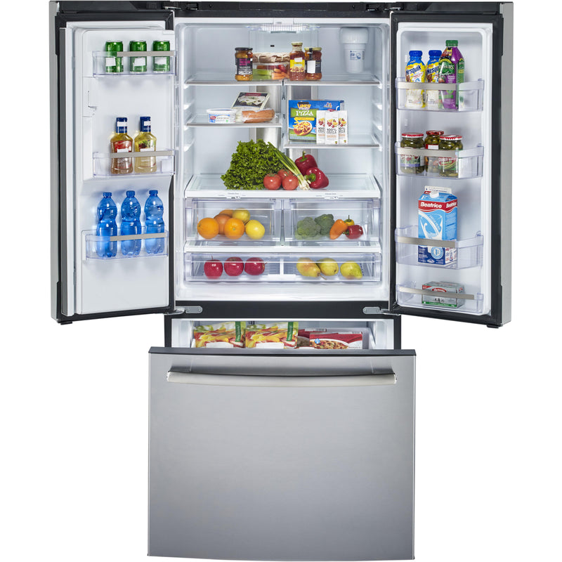 GE Profile 33-inch, 17.5 cu. ft. French 3-Door Refrigerator with Water and Ice Dispenser PYE18HYRKFS IMAGE 3