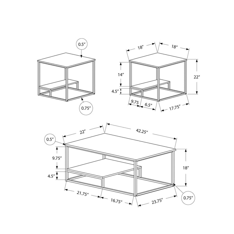 Monarch Occasional Table Set I 7963P IMAGE 5