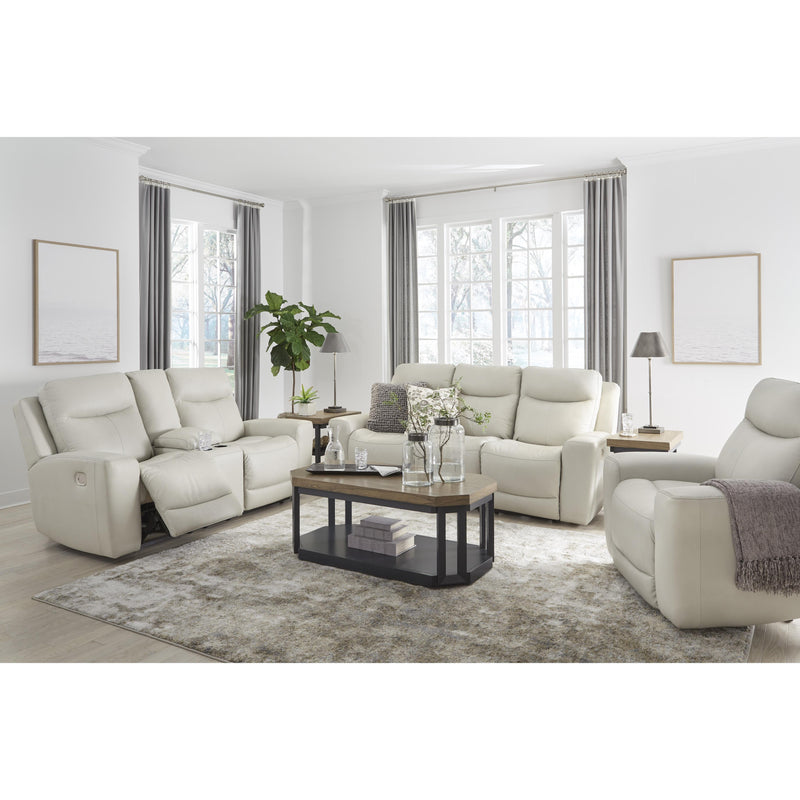 Signature Design by Ashley Mindanao Power Reclining Leather Match Loveseat U5950518C IMAGE 13