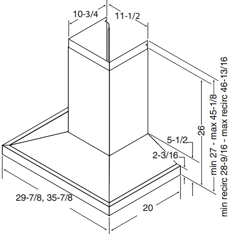 Broan 36-inch Pyramid Chimney Hood EWS1366SS IMAGE 6