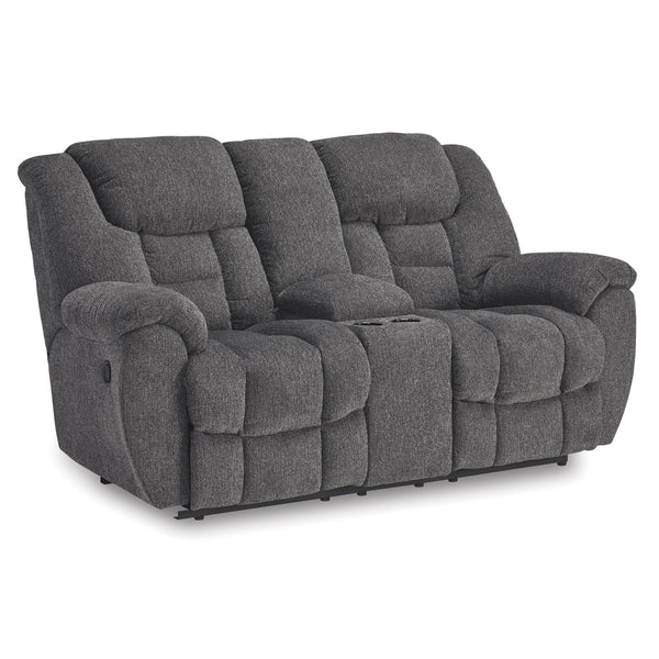 Signature Design by Ashley Foreside Reclining Fabric Loveseat with Console 3810494C IMAGE 1