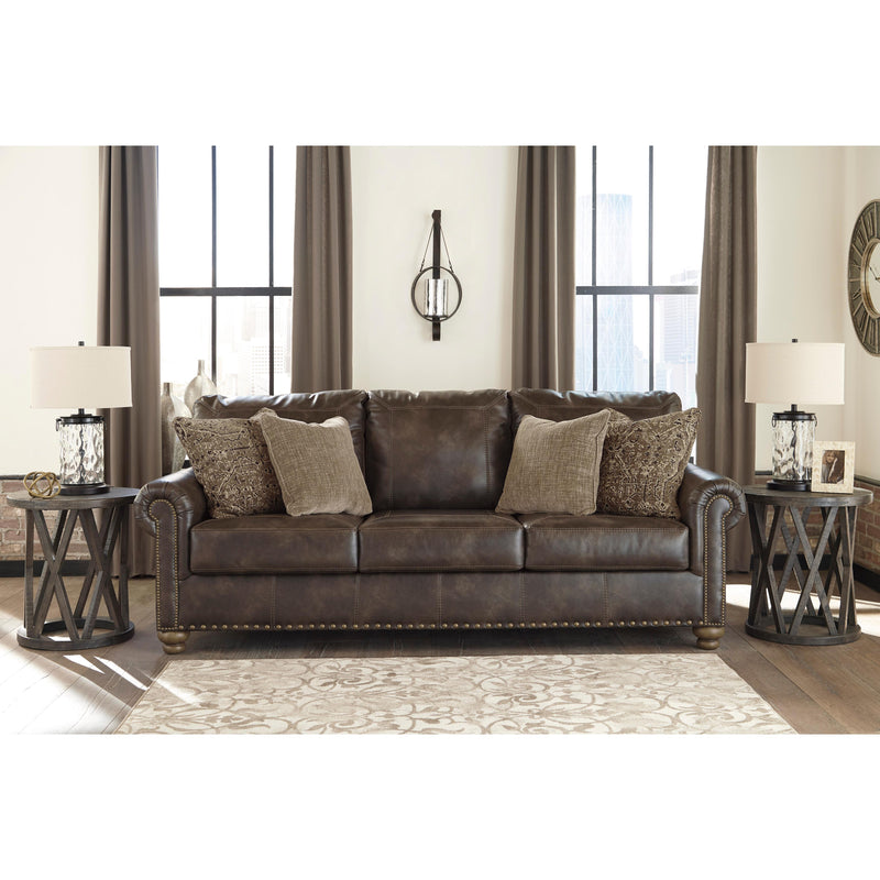 Signature Design by Ashley Nicorvo Stationary Leather Look Sofa ASY1191 IMAGE 2