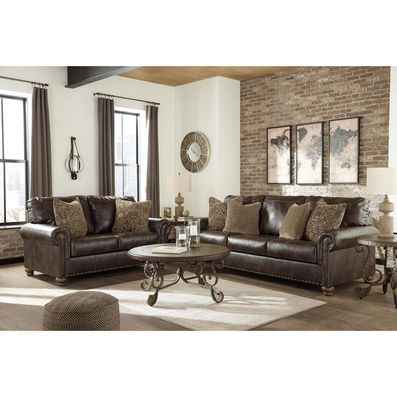 Signature Design by Ashley Nicorvo Stationary Leather Look Sofa ASY1191 IMAGE 9