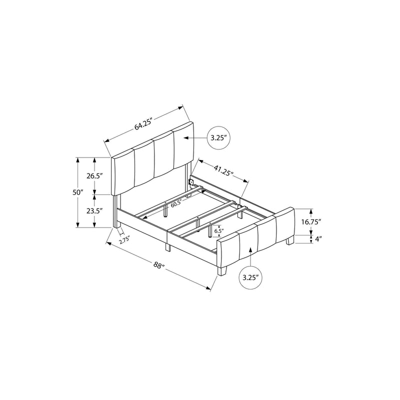 Monarch Queen Upholstered Platform Bed with Storage M0293 IMAGE 5