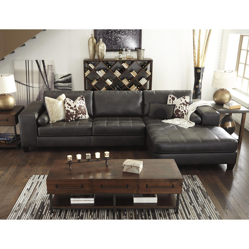 Signature Design by Ashley Nokomis Leather Look 2 pc Sectional 176264/176205 IMAGE 3